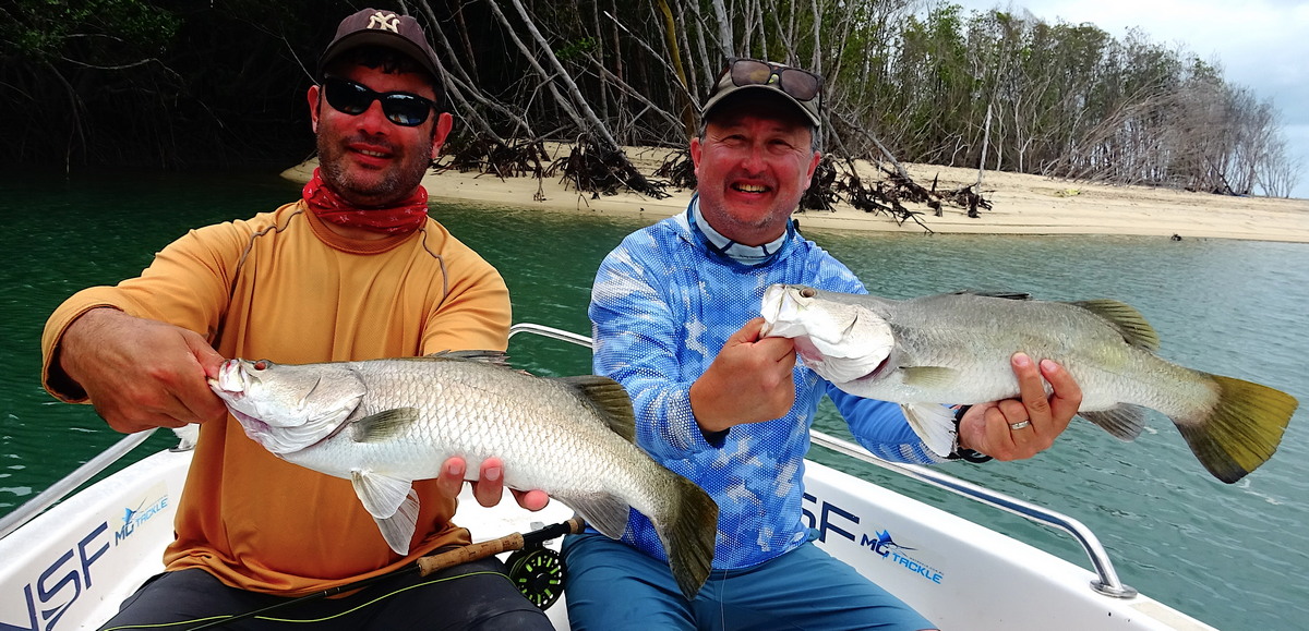 Charlie and Ian with Barramundi