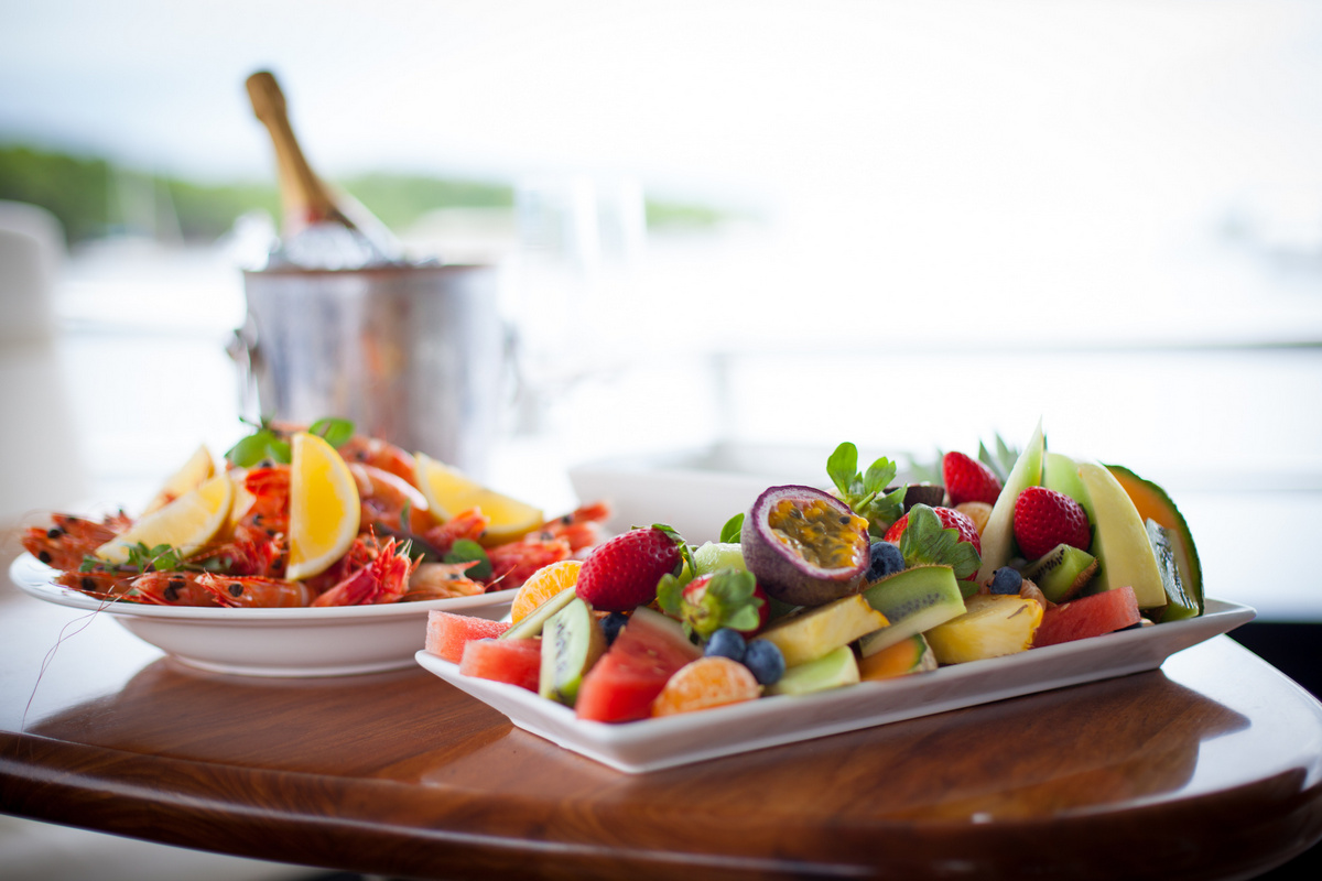 Fruit Platter Breakfast Blue Martini