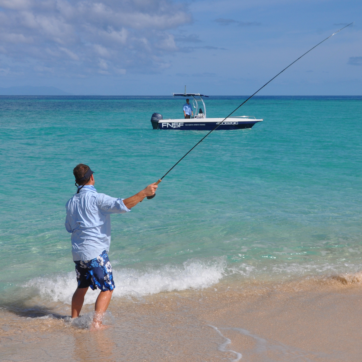 Fly Fishing off Sand Cay
