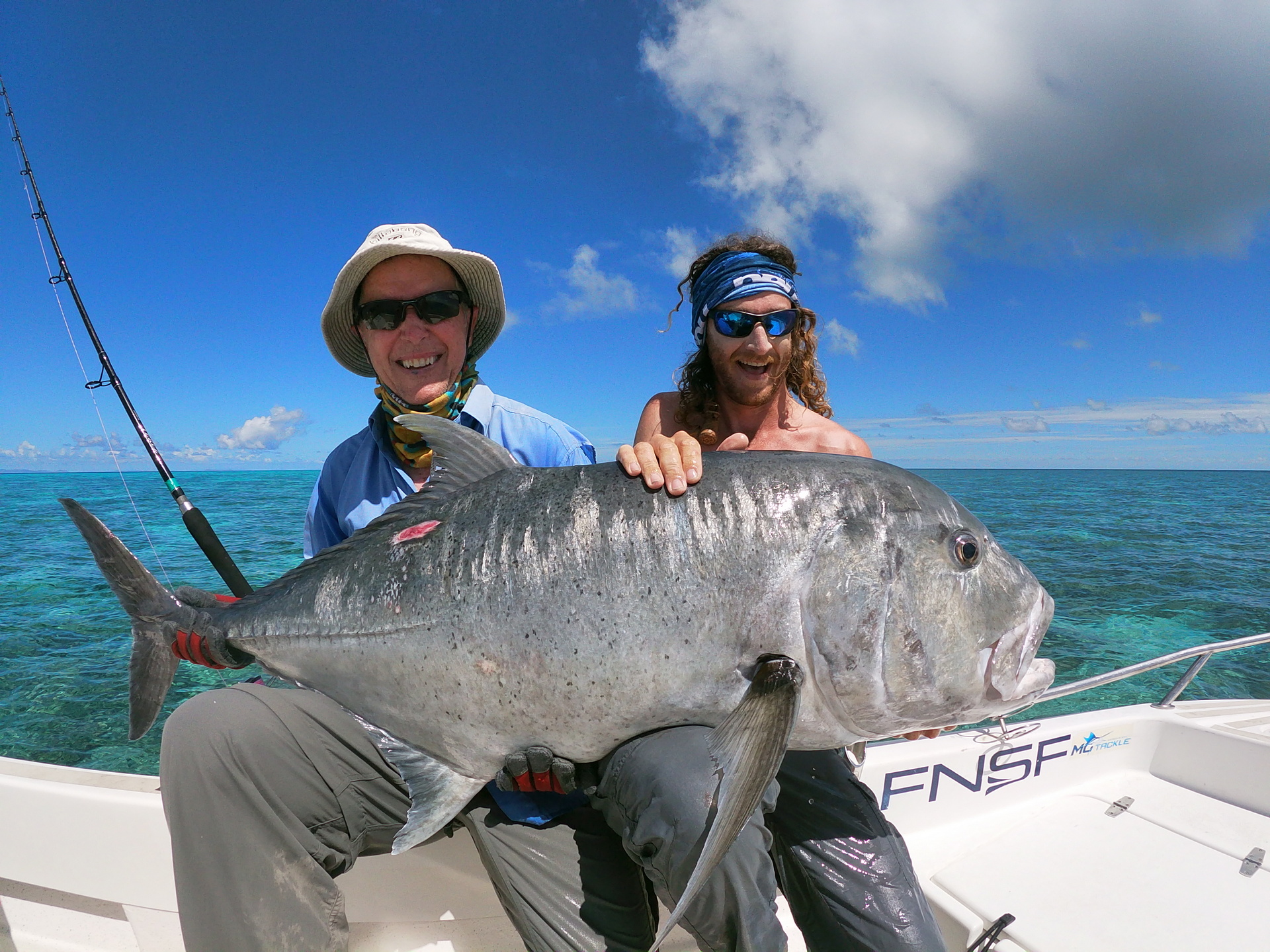 Giant Trevally Caught Popper Fishing